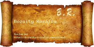 Bozsity Rozália névjegykártya